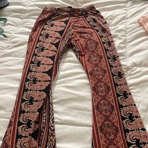 Multicolored pants with a cute pattern, size small, soft material